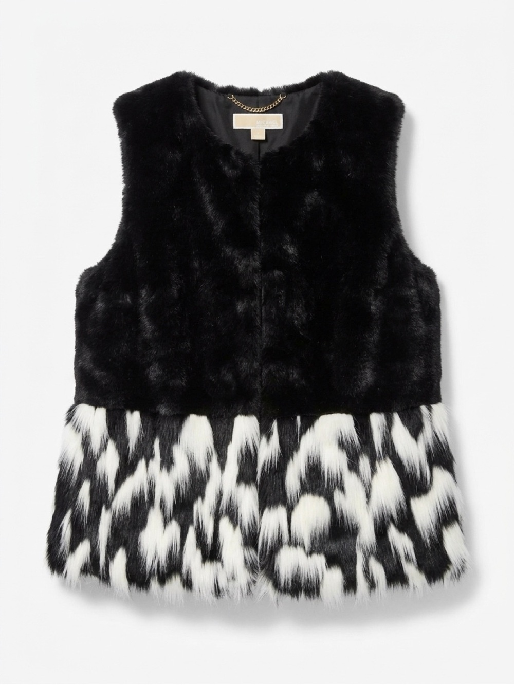 Michael Kors Black & White Faux Fur Vest NWTs X large